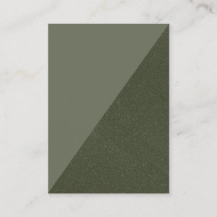 Diagonal Moss Green Flat Place Card