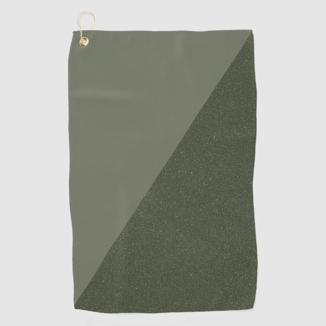 Diagonal Moss Green Golf Towel – Customisable (Front)