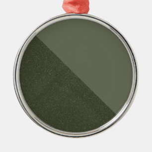 Diagonal Moss Green Holiday Ornament