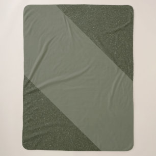 Diagonal Moss Green Sherpa Blanket