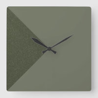 Diagonal Moss Green Wall Clock