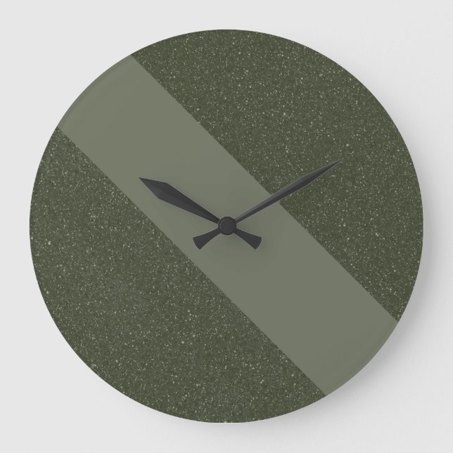 Diagonal Moss Green Wall Clock (Front)