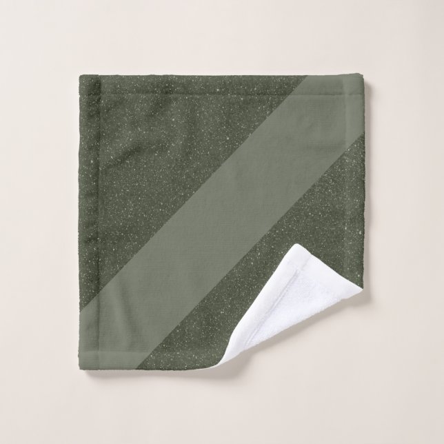 Diagonal Moss Green Wash Cloth (Wash Cloth)