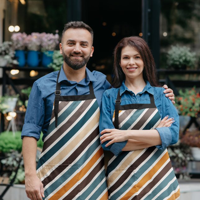 Diagonal Multicolor Stripes Apron (Apron)