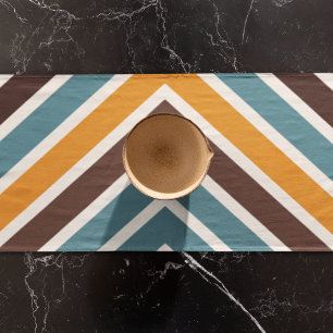Diagonal Multicolor Stripes Long Table Runner