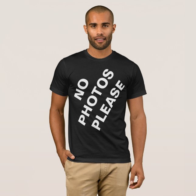 Diagonal "No Photos Please" Men's T-Shirt (Front Full)