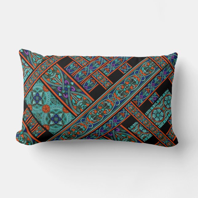 Diagonal Northern Lights Lumbar Pillow (Front)