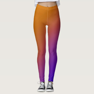 Diagonal Ombre Orange Leggings