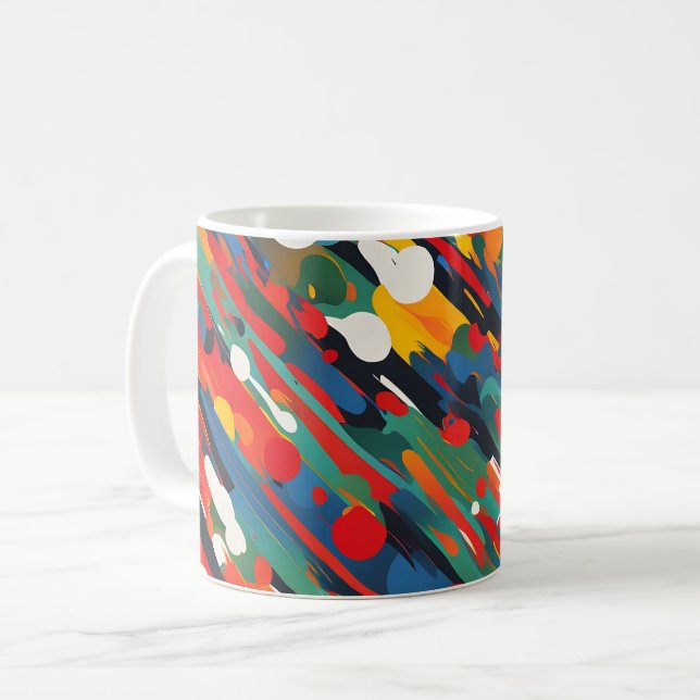 Diagonal Paint Splash Coffee Mug (Front Left)