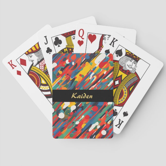 Diagonal Paint Splash Playing Cards (Back)