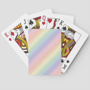 Diagonal Pastel Rainbow Colours Playing Cards