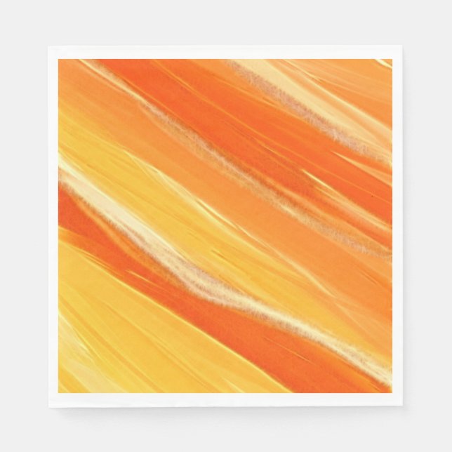 Diagonal pattern in tropical orange and yellow napkin (Front)