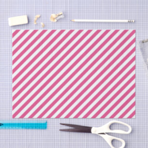 Diagonal pink and white stripes pattern tissue paper