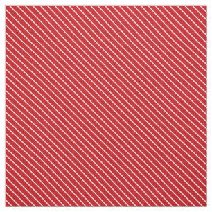 Diagonal pinstripes - deep red and white fabric