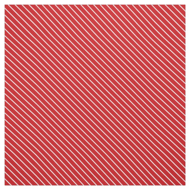 Diagonal pinstripes - deep red and white fabric (Swatch)