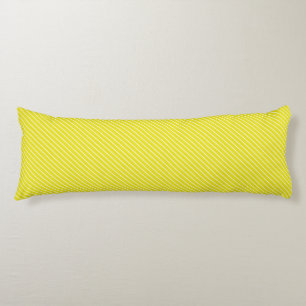 Diagonal pinstripes - mustard yellow and white body cushion