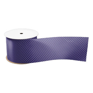 Diagonal pinstripes - navy blue and white satin ribbon