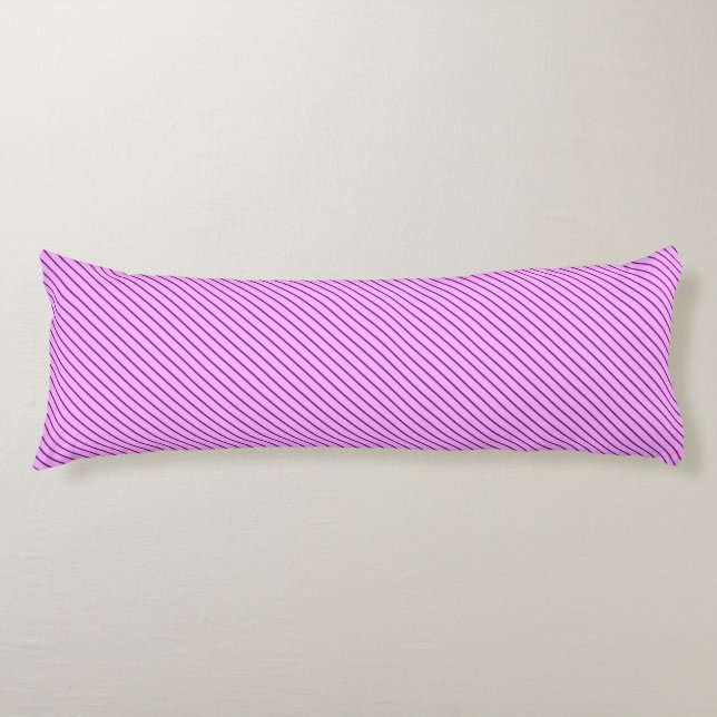 Diagonal pinstripes - orchid and purple body cushion (Front)