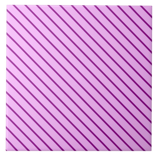 Diagonal pinstripes - orchid and purple tile (Front)