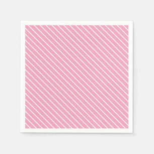 Diagonal pinstripes - shell pink and white napkin