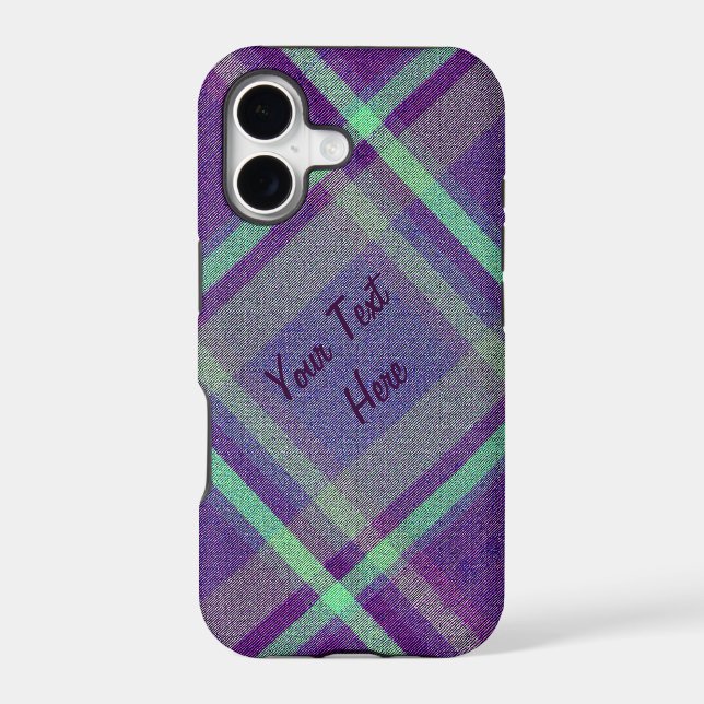 Diagonal Plaid With Text (Back)