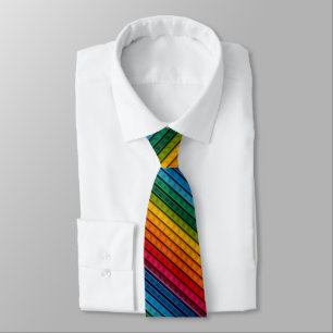 Diagonal Plastic Rainbow bricks Tie