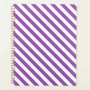 Diagonal purple and white stripes pattern planner