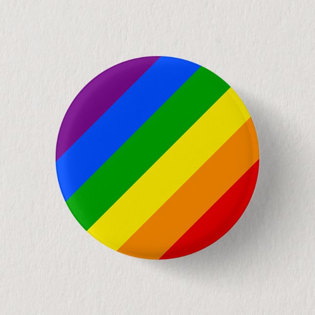 "DIAGONAL RAINBOW" 1.25-inch 3 Cm Round Badge (Front)