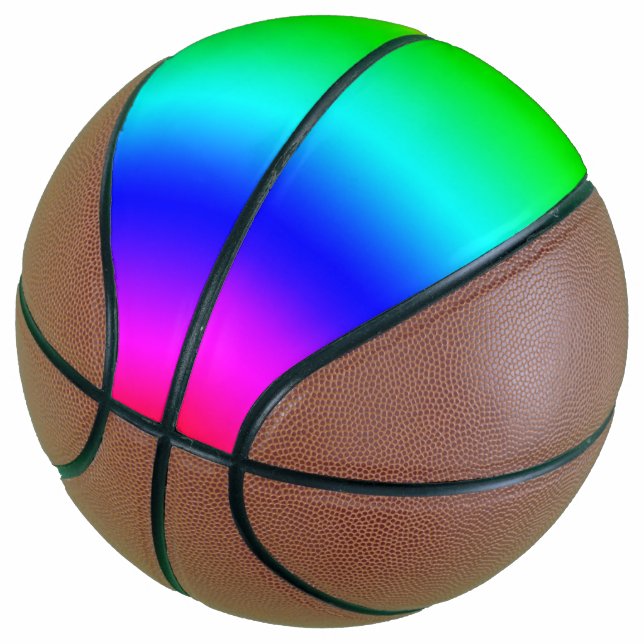 Diagonal Rainbow Gradient Basketball (Angled)