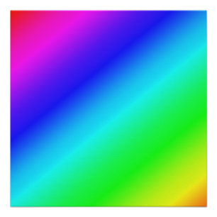 Diagonal Rainbow Gradient Blue to Green 20x20 Poster