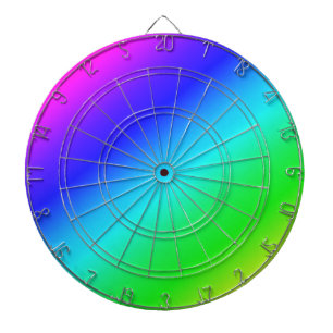 Diagonal Rainbow Gradient Blue to Green Dartboard
