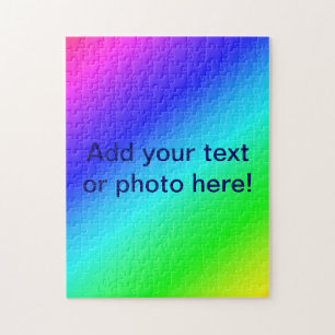 Diagonal Rainbow Gradient Blue to Green Jigsaw Puzzle