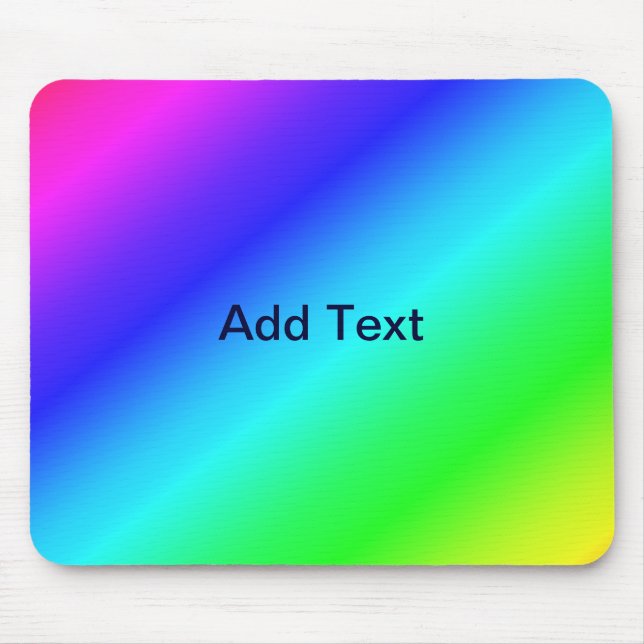 Diagonal Rainbow Gradient Blue to Green Mouse Pad (Front)