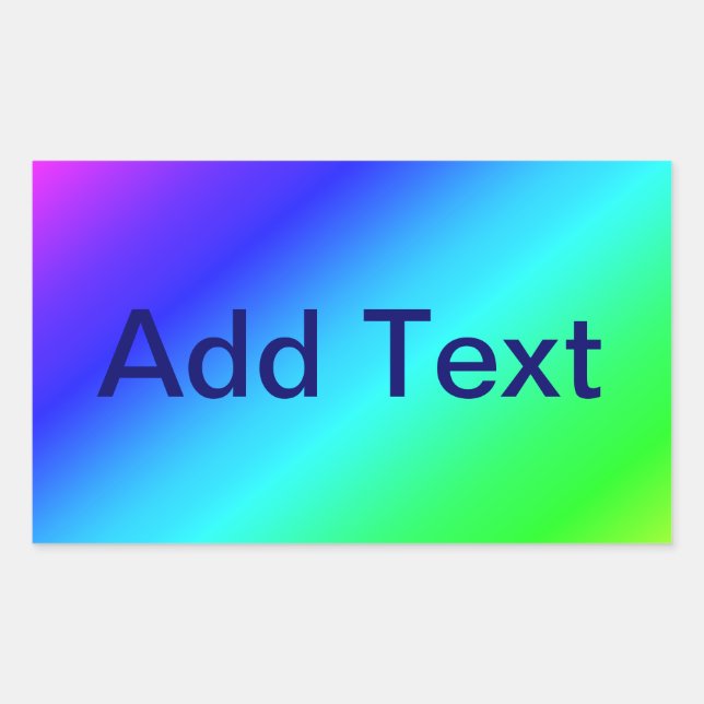 Diagonal Rainbow Gradient Blue to Green Rectangular Sticker (Front)