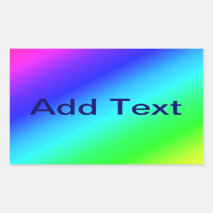Diagonal Rainbow Gradient Blue to Green Rectangular Sticker