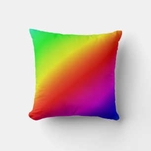 Diagonal Rainbow Gradient Red to Green Cushion