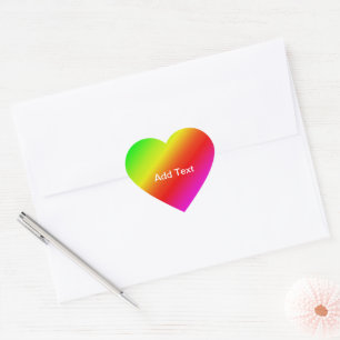 Diagonal Rainbow Gradient Red to Green Heart Sticker