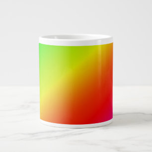 Diagonal Rainbow Gradient Red to Green Large Coffee Mug