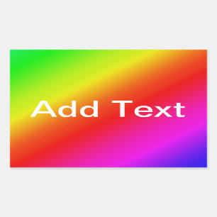 Diagonal Rainbow Gradient Red to Green Rectangular Sticker
