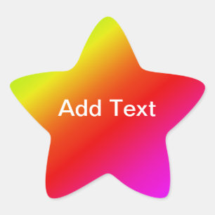 Diagonal Rainbow Gradient Red to Green Star Sticker