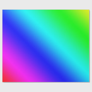 Diagonal Rainbow Gradient Wrapping Paper