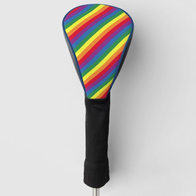 Diagonal Rainbow Pattern Golf Head Cover (Front)