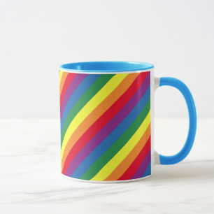 Diagonal Rainbow Pattern Mug