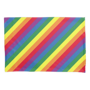 Diagonal Rainbow Pattern Pillowcase