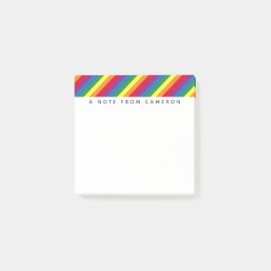 Diagonal Rainbow Pattern Post-it Notes