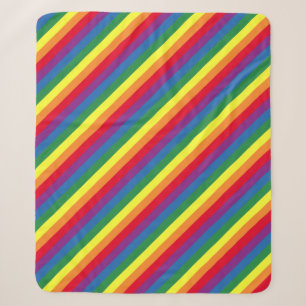 Diagonal Rainbow Pattern Sherpa Blanket