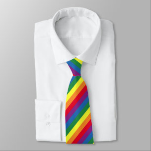 Diagonal Rainbow Pattern Tie