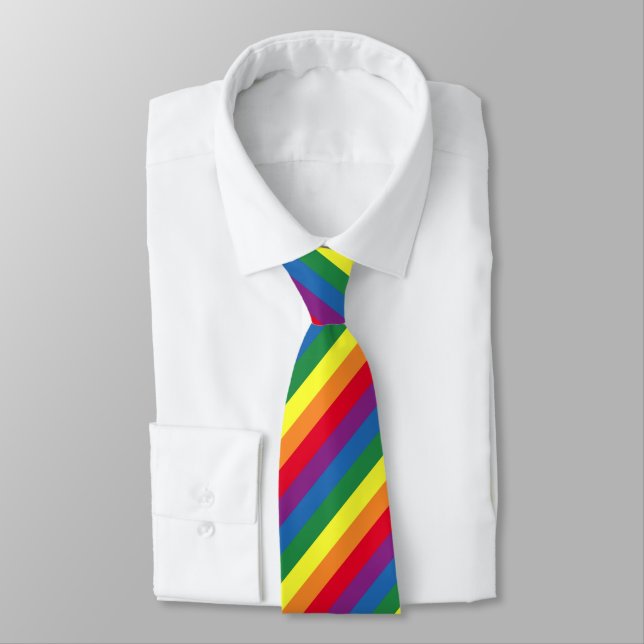 Diagonal Rainbow Pattern Tie (Tied)