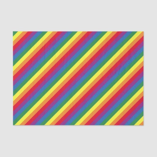 Diagonal Rainbow Pattern Tissue Paper (Front)