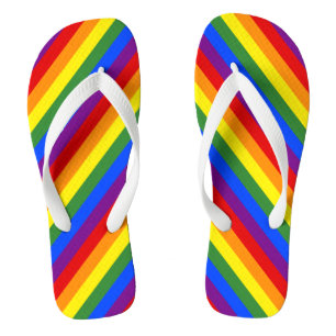 Diagonal Rainbow Stripe Pattern LGBT Pride Thongs